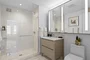 Modern, elegant bathrooms.