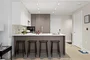 Open kitchen with custom cabinetry, premium stainless steel, gas appliances and flexible dining space