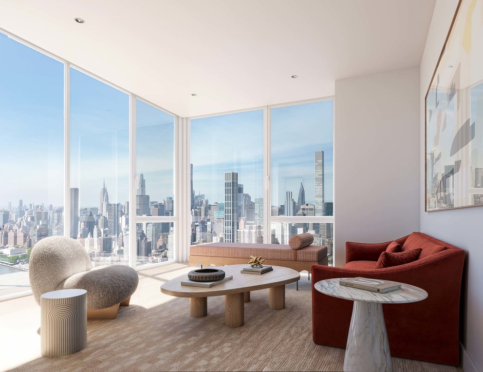 Soaring floor-to-ceiling windows in select units and up to nine-foot ceilings in Penthouse floors