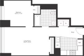 1 bedroom floor plan