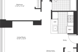 1 bedroom floor plan