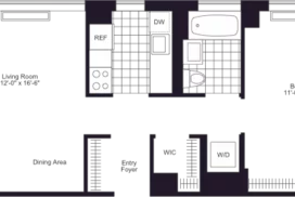 1 bedroom floor plan