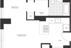 1 bedroom floor plan