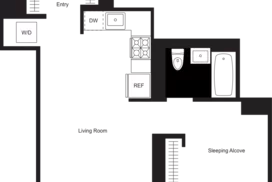 1 bedroom floor plan