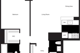 1.5 bedroom unit floor plan