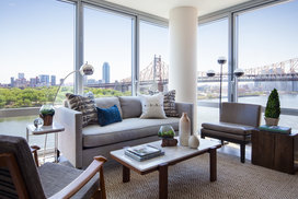 Enjoy sweeping views of the Hudson River, Roosevelt Island parks and the Queensboro Bridge.