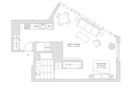 Fifteen Fifty San Francisco Jnr 1 Bedroom Floor Plan