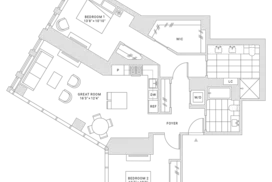 Fifteen Fifty San Francisco 2 Bedroom Floor Plan