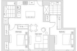 Fifteen Fifty San Francisco 2 Bedroom Floor Plan