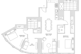 Fifteen Fifty San Francisco 2 Bedroom Floor Plan