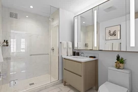 Modern, elegant bathrooms.