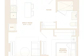 The Set 1 Bedroom Floorplan