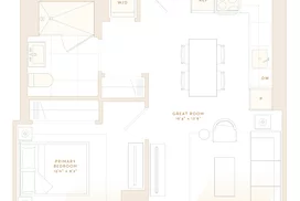 The Set 1 Bedroom Floorplan